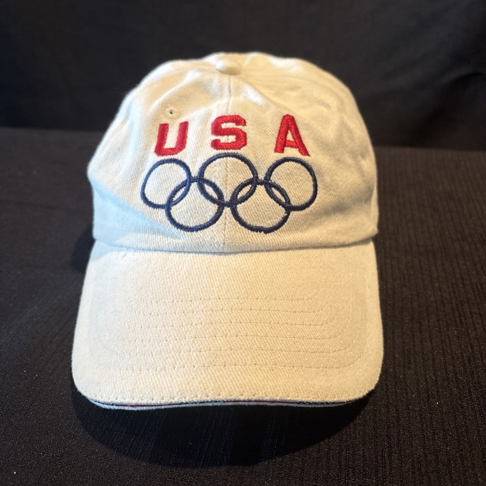 USA Olympics  Cap Khaki Baseball Hat 100% Cotton Embroidered